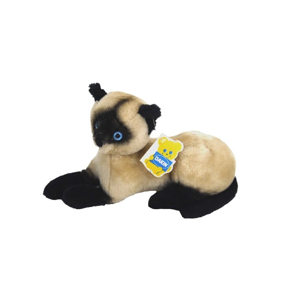 Vintage DAKIN Cinnamon stuffed plush 12" long Siamese Cat  #31-1764